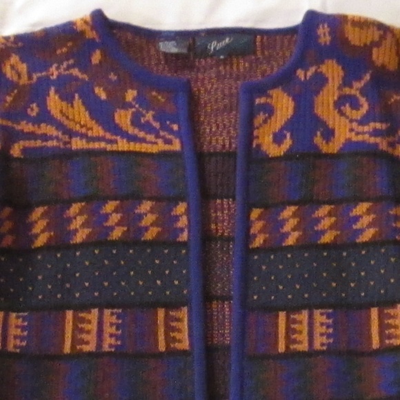 LUCE PURPLE/GOLD/BRONZE BURGUNDY/BLACK KNIT BLAZER - Picture 5 of 8